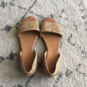 Morgan calf hair peep-toe flats